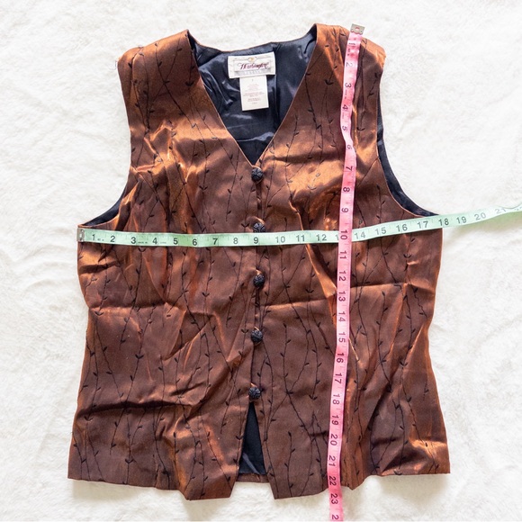 Women's Sleeveless Button-Up Top - Rust Vintage Y2K 2000’s Worthington - Picture 6 of 8
